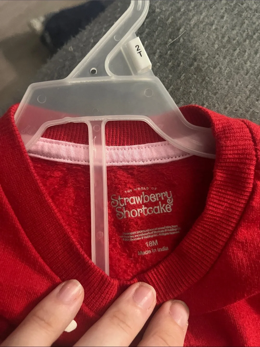 ToddlerRed Snowman & Strawberry Shortcake Graphic Sweatshirt Set- Size 18 months